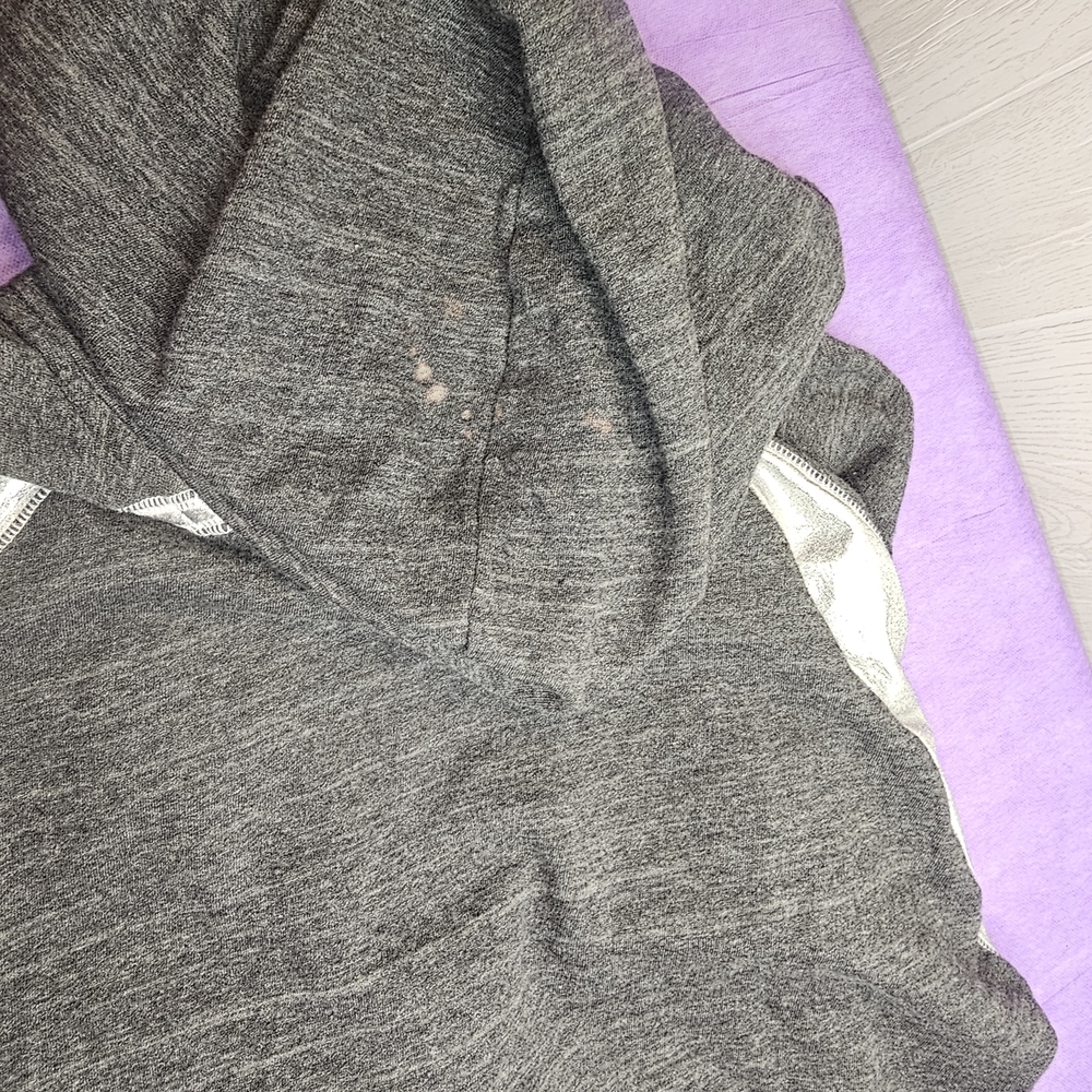 PINK Victoria's Secret Charcoal Hoodie with White Logo - Picture 3 of 4